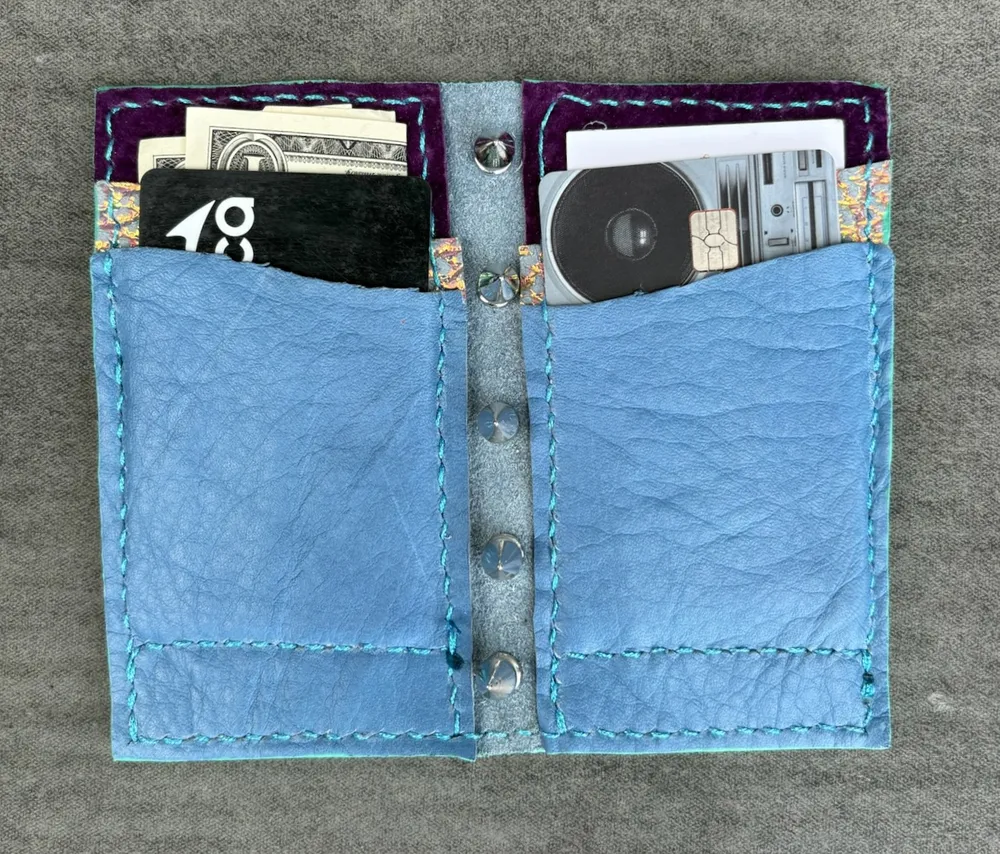 Blue Live Edge Bifold with Secret Spikes, photo 9 of 9